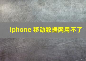 iphone 移动数据网用不了